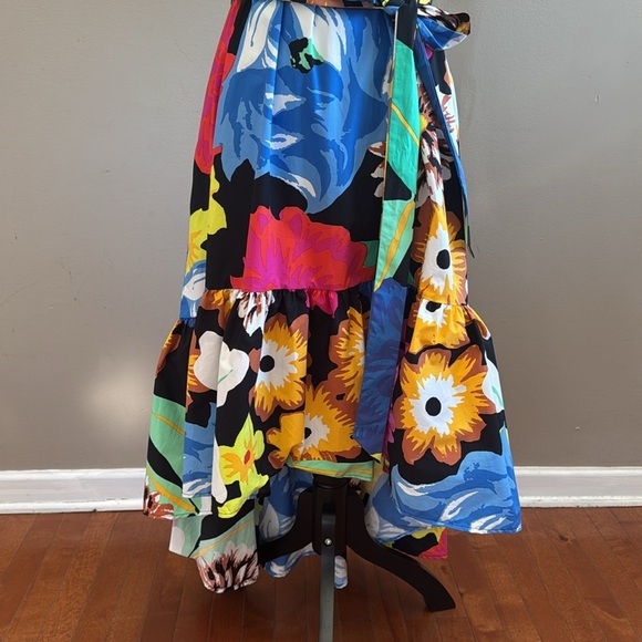 Christopher John Roger Floral Fiesta Puff Sleeve High Low‎ Dress Size S - Picture 7 of 13